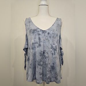 Women's Blue Tie-Dye Top